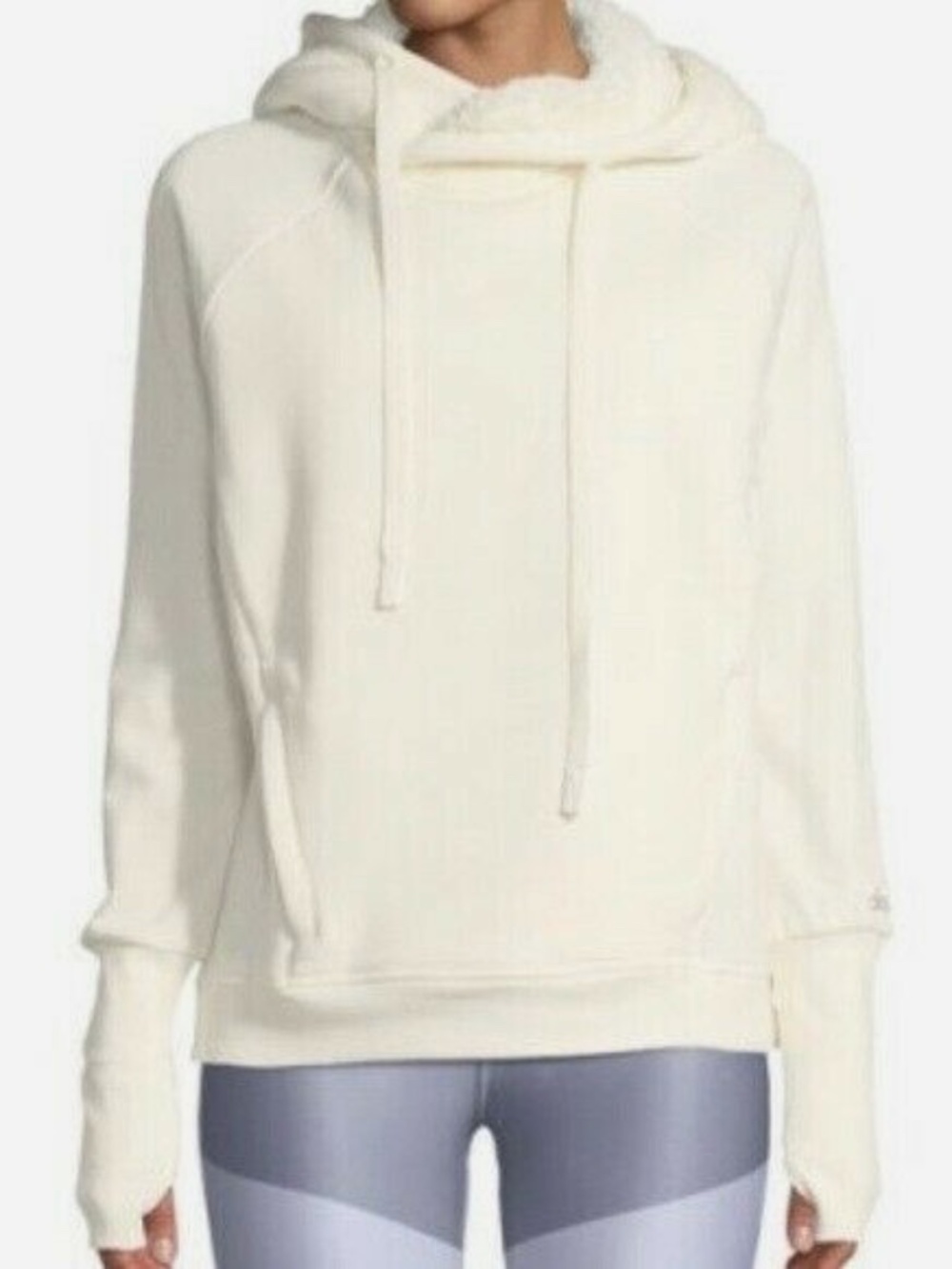 ALO Frost Faux Shearling Lined Hooded Jacket – Ivory – XS